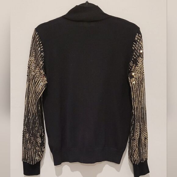 Carmen Marc Valvo top with sequin sleeves Size M - Picture 12 of 16